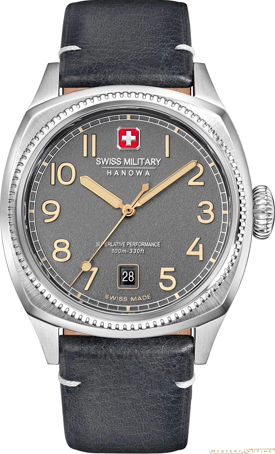 Часы швейцарские наручные мужские кварцевые на ремне Swiss Military Hanowa SMWGB0003702